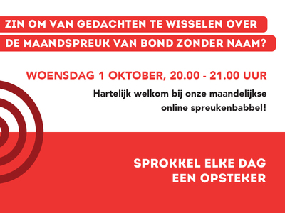 Spreukenbabbel woensdag<br>1 oktober 