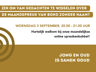 Spreukenbabbel woensdag 3 september