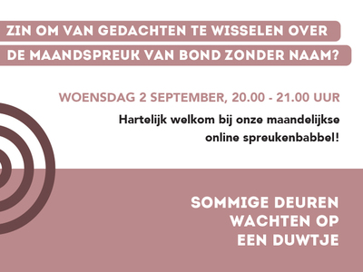 Spreukenbabbel online<br> woensdag 2 september
